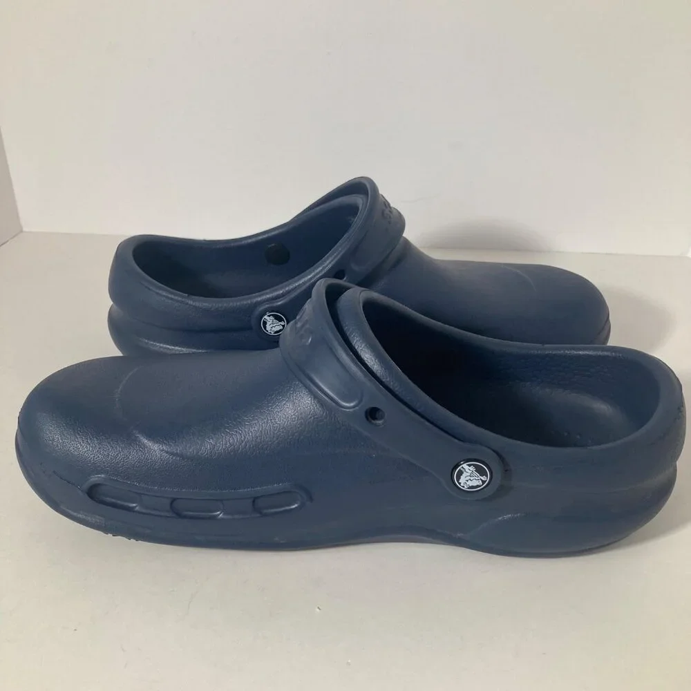 Crocs Slip Resistant Shoes W12 M10 Blue‎ Bistro Clogs